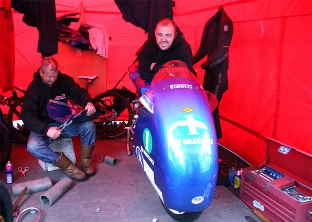 Barber on Agni 'Dustbin' racer (2010)