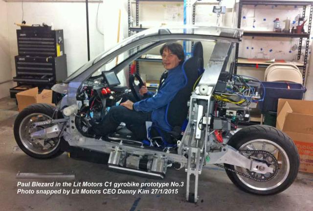 Blez in Lit Motors AEV 3rd Gyrobike Prototype (2015)
