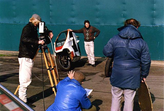 Blez being filmed with the Quasar at Wroughton