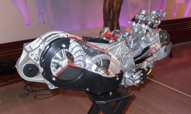 Cut away BMW 650 engine (RHS)