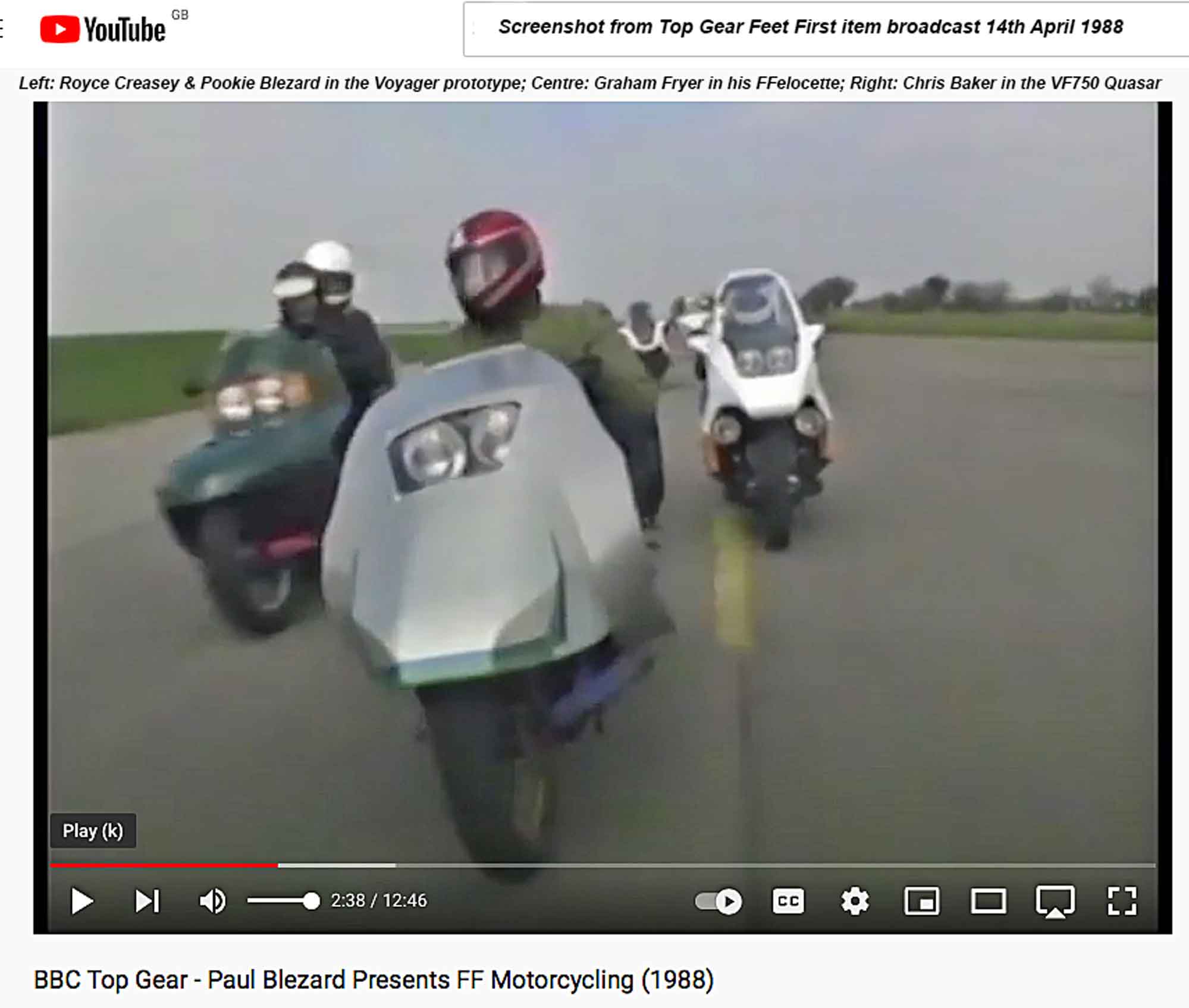 FFelocette on Top Gear (1988)
