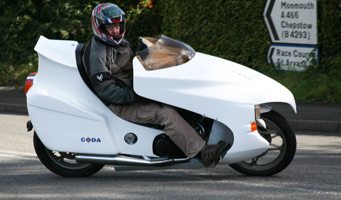 John Bruce in his Coda 450 