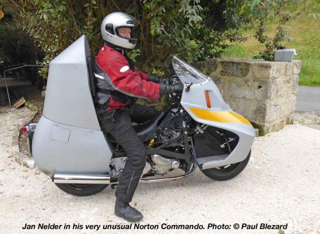 Jan in his Norton, Right Hand Side