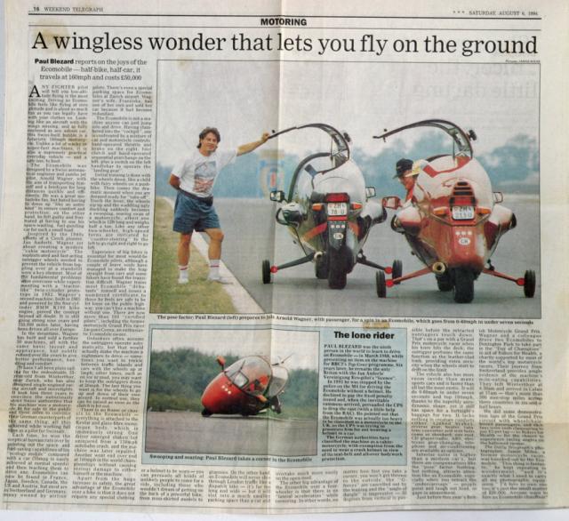 Ecomobile in Daily Telegraph (1994)
