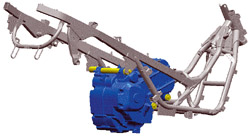 FJ600 Frame + Engine Diagram