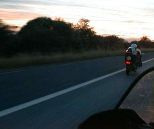 AW6 Arthur 5 Getting dark and we seem to have lost Robin at the last roundabout!