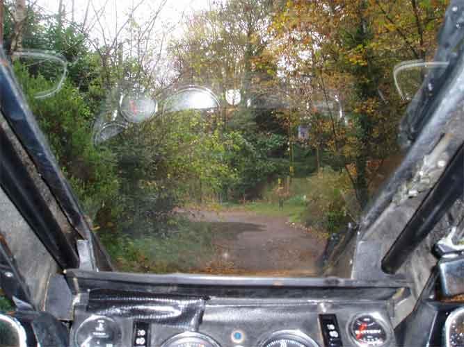 Rider's View of Elspeth's muddy access track Rider's View of Elspeth's muddy access track