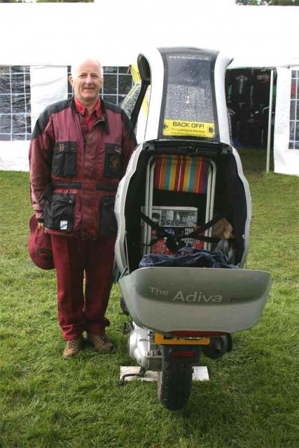 Terry Harding shows his stool